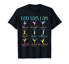 Christian God Says I Am Bible Verse Ballet Dancer Tie Dye T-Shirt