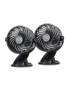 BLACK+DECKER 4" Convertible Cooling Fan Clip Fan and Standing Fan for Home or Office Portable Fan for Tabletop with 3 Speed Settings and Adjustable Tilt Angle Desk Fan 2-Pack Black