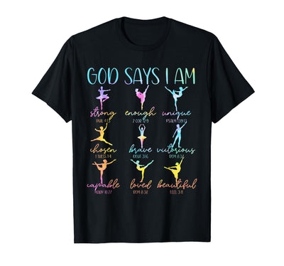 Christian God Says I Am Bible Verse Ballet Dancer Tie Dye T-Shirt