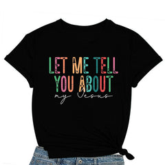 COMIZI Womens Christian Shirts Let Me Tell You About My Jesus Shirt Jesus Tshirts Christ Tee Tops Black